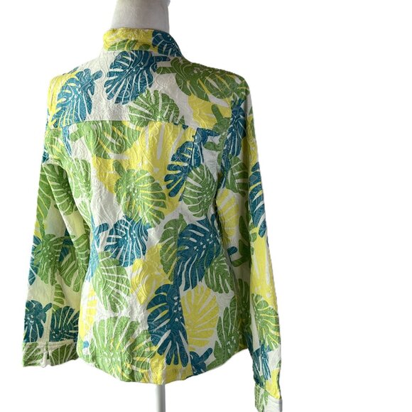 🌴Mahtani  Sz M Artistic Embroidered Moto Jacket - Edgy & Unique -Pop of Color🌴 - Picture 2 of 12